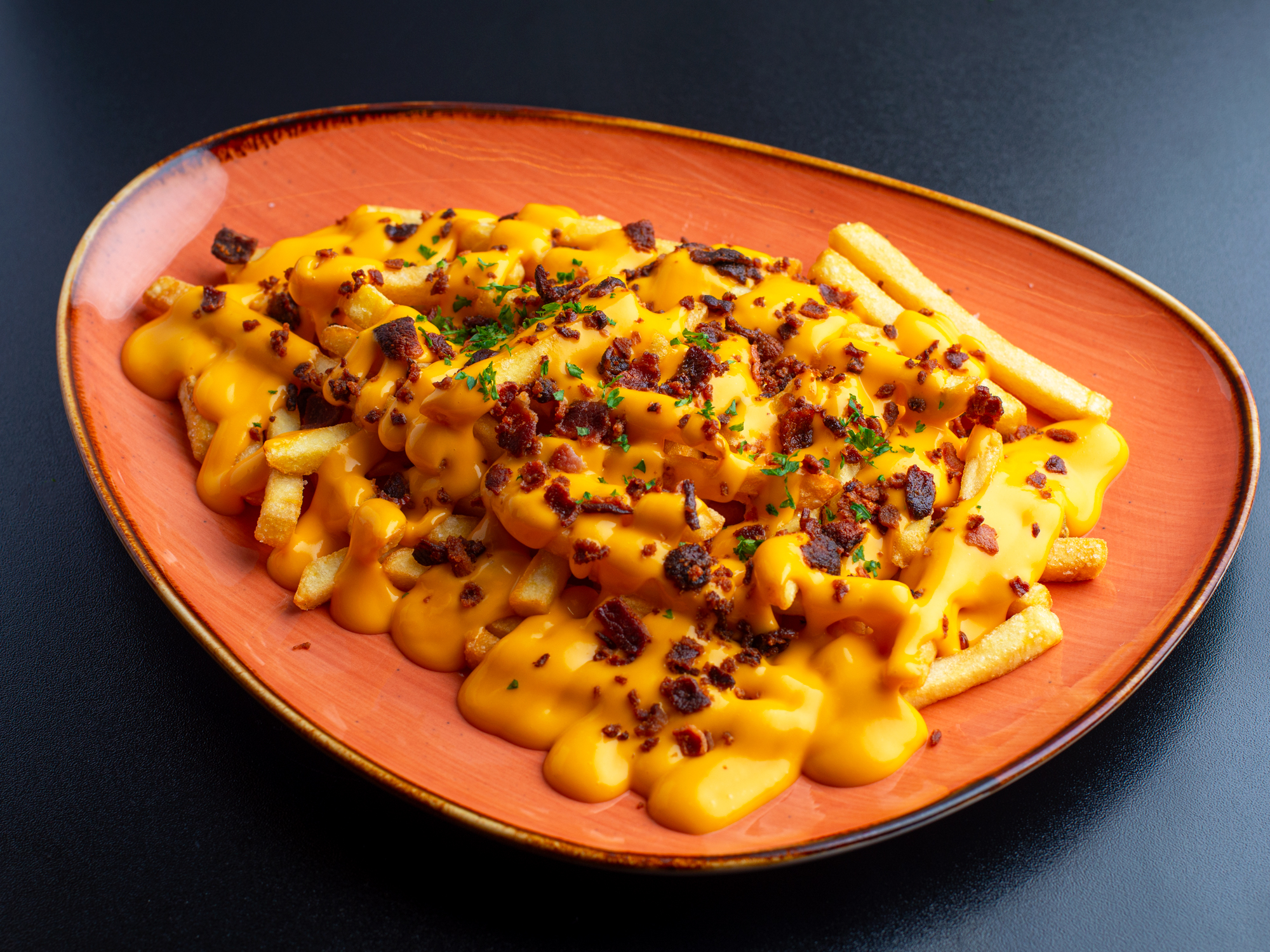 Papas Con Cheddar y Bacon